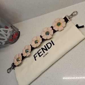 FENDI ROMA Floral studded leather strap